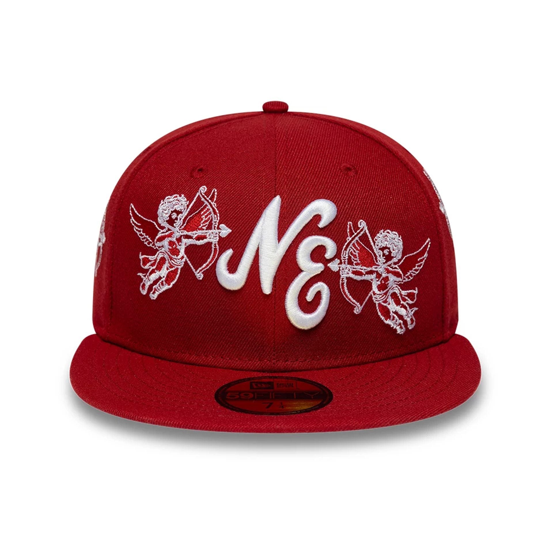Pictured is this New Era Cherub 59FIFTY Fitted cap in dark red. 2