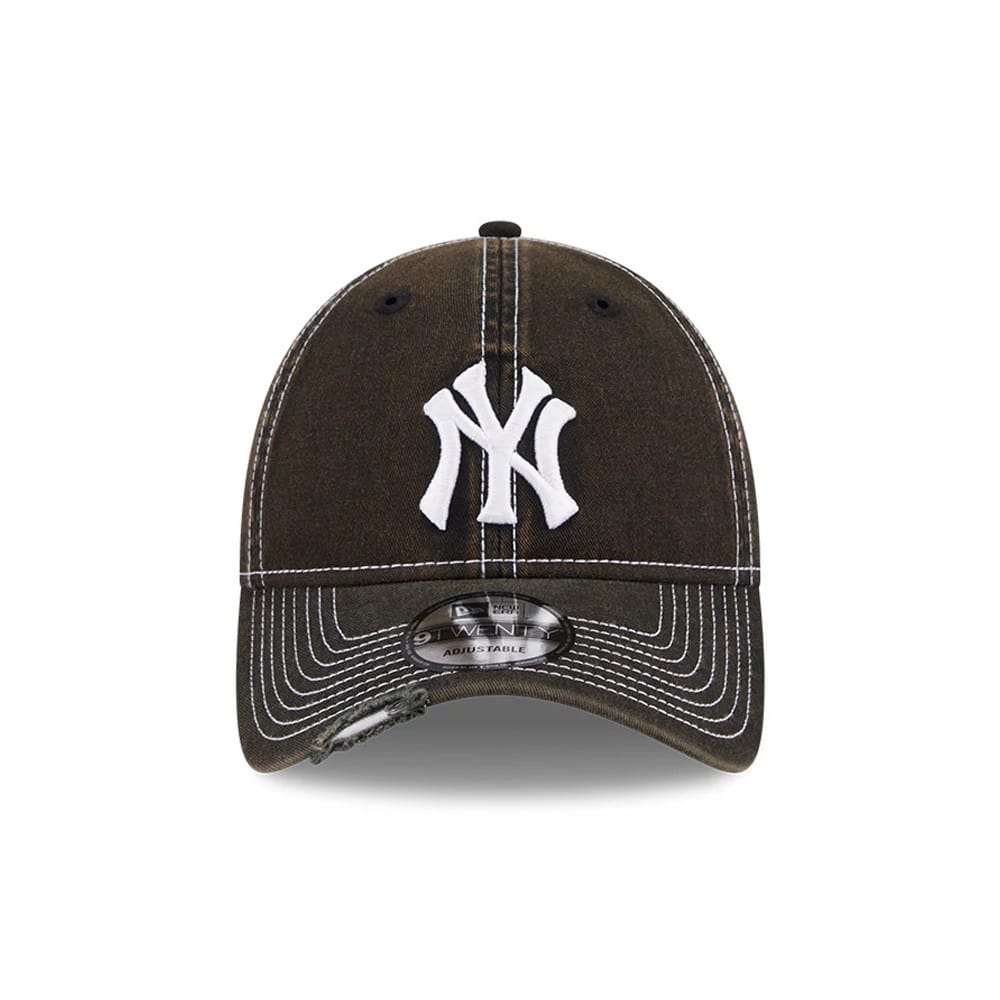 Pictured is this MLB Stencil Distressed New York Yankees 9TWENTY cap in black. 2