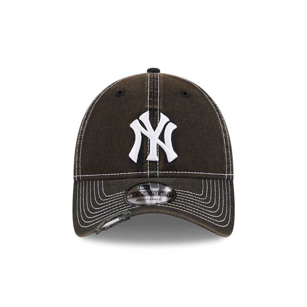 Pictured is this MLB Stencil Distressed New York Yankees 9TWENTY cap in black. 2