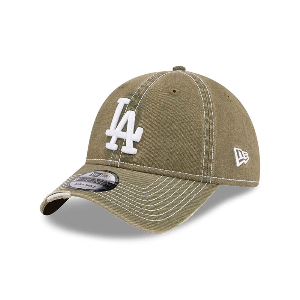 Pictured is this MLB Stencil Distressed LA Dodgers 9TWENTY cap in green. 1