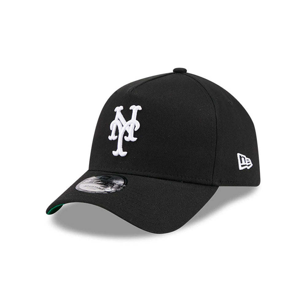 Pictured is this MLB Cooperstown Anniversary New York Mets 9FORTY A-Frame cap in black. 4