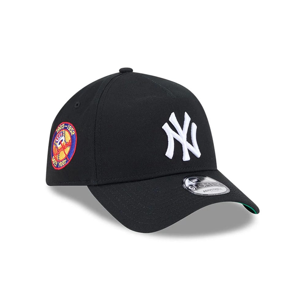 Pictured is this MLB Cooperstown Anniversary New York Yankees 9FORTY A-Frame cap in black. 1