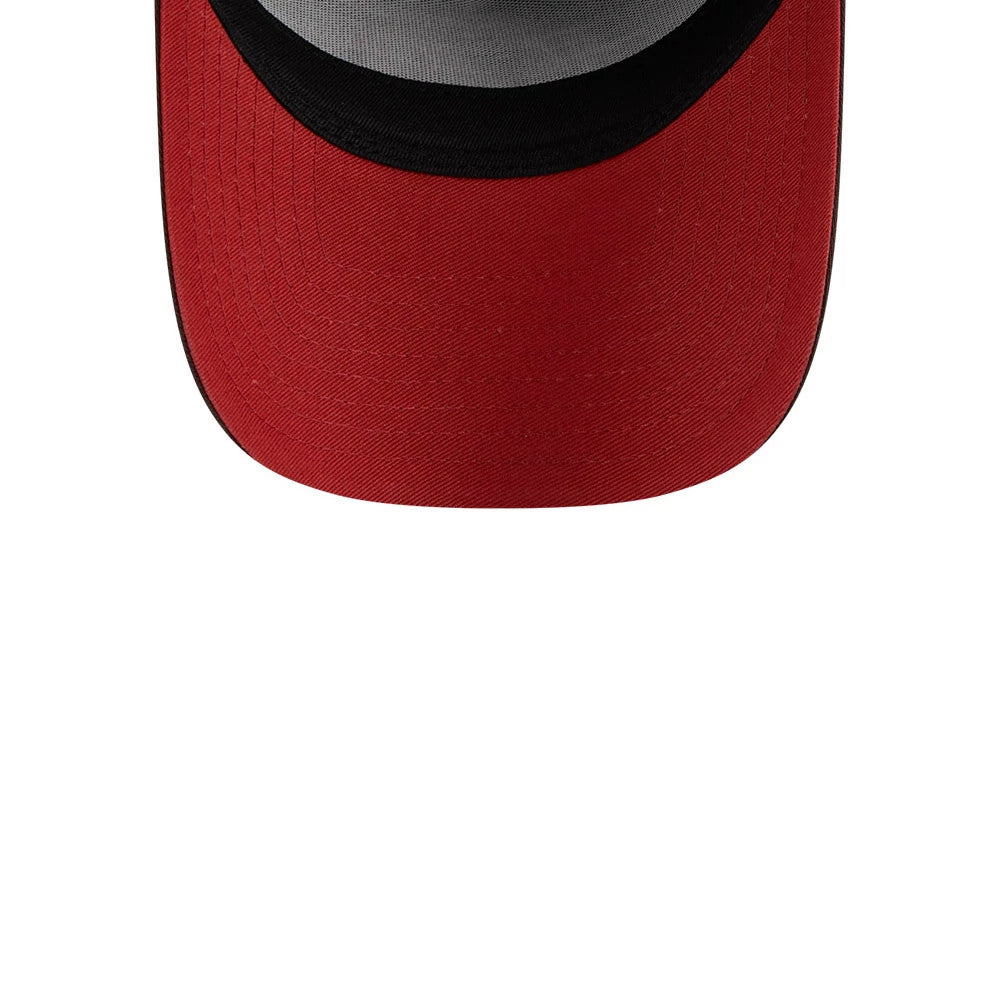 Pictured is this NFL Choc Cherry LA Rams 9FORTY A-Frame cap in dark brown. 2