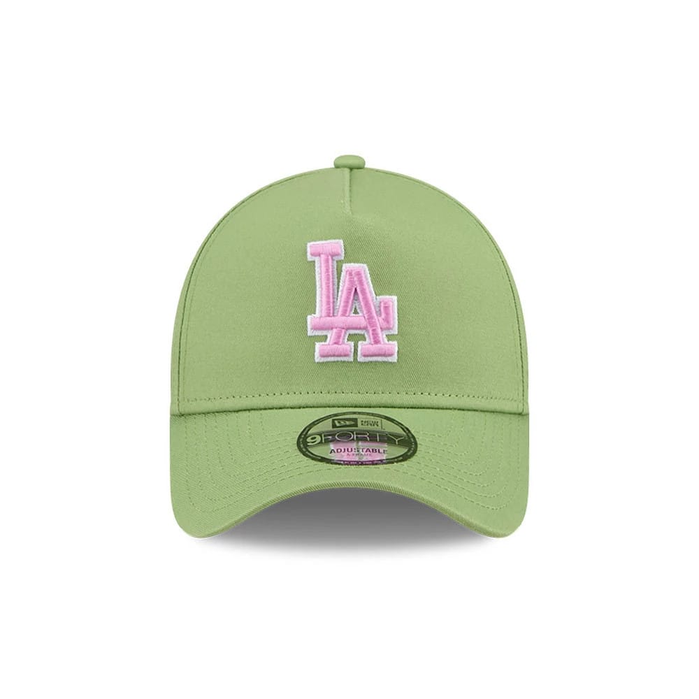 Pictured is this MLB Strawberry Matcha LA Dodgers 9FORTY A-Frame cap in green. 3