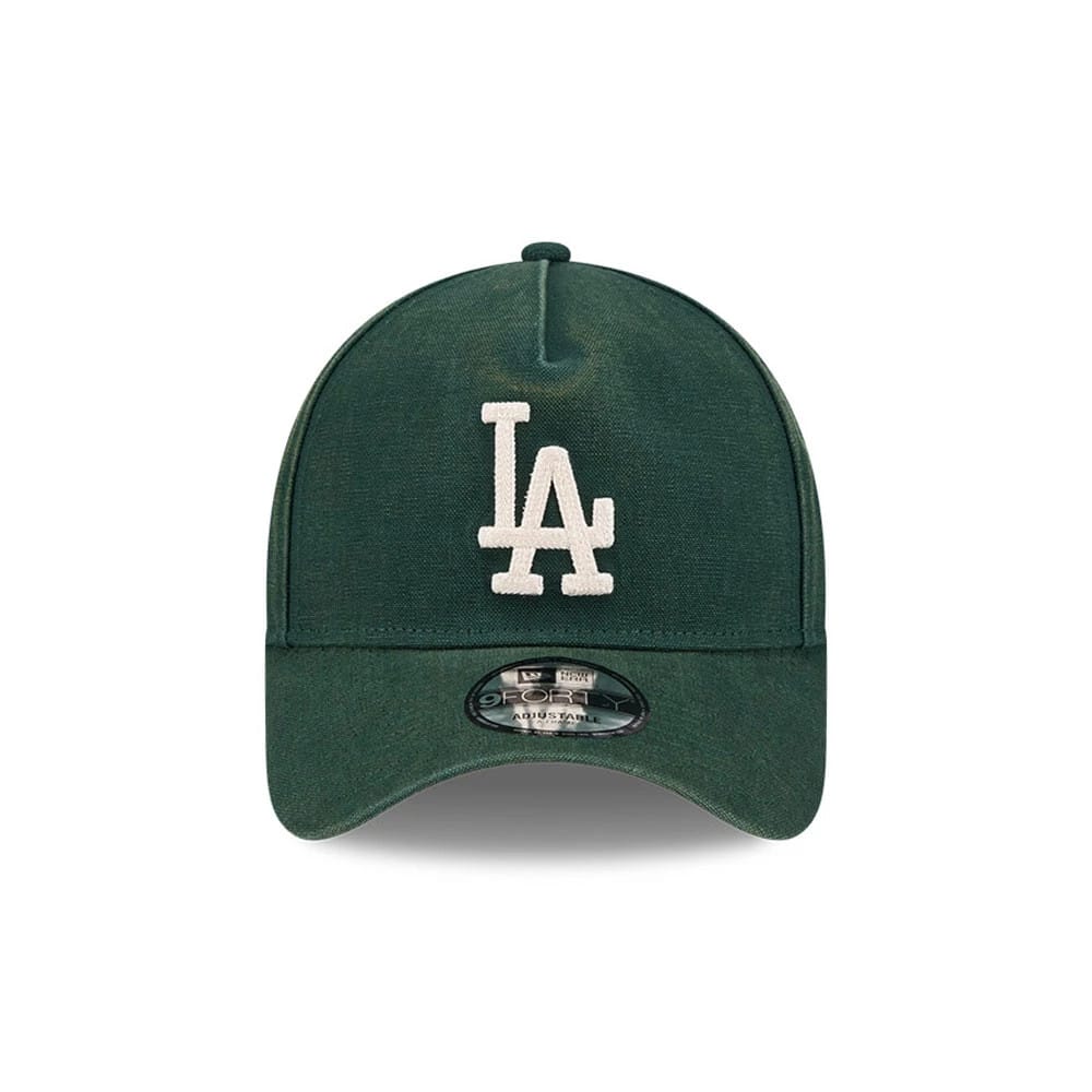 Pictured is this MLB Washed Canvas LA Dodgers 9FORTY A-Frame cap in dark green. 2