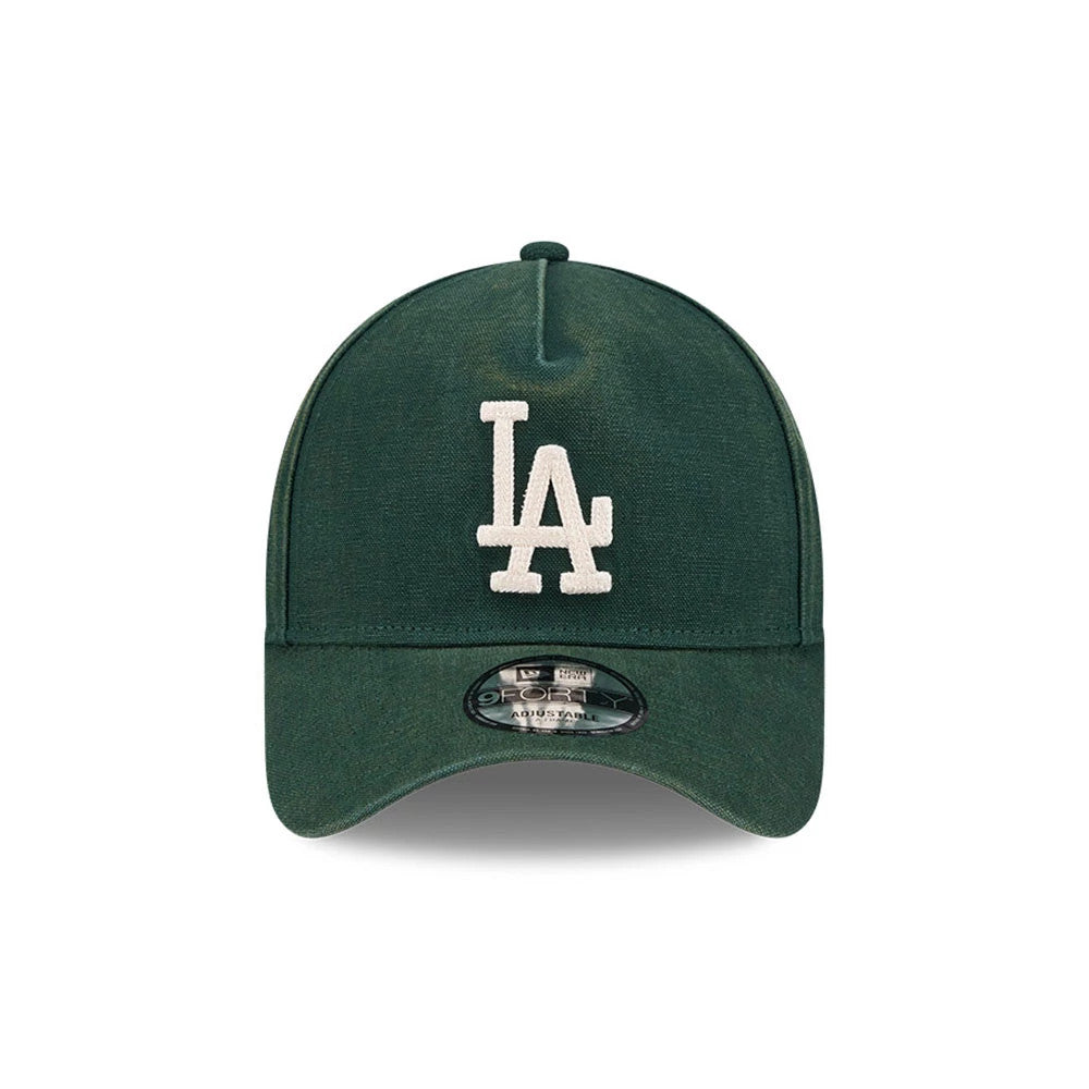 Pictured is this MLB Washed Canvas LA Dodgers 9FORTY A-Frame cap in dark green. 2