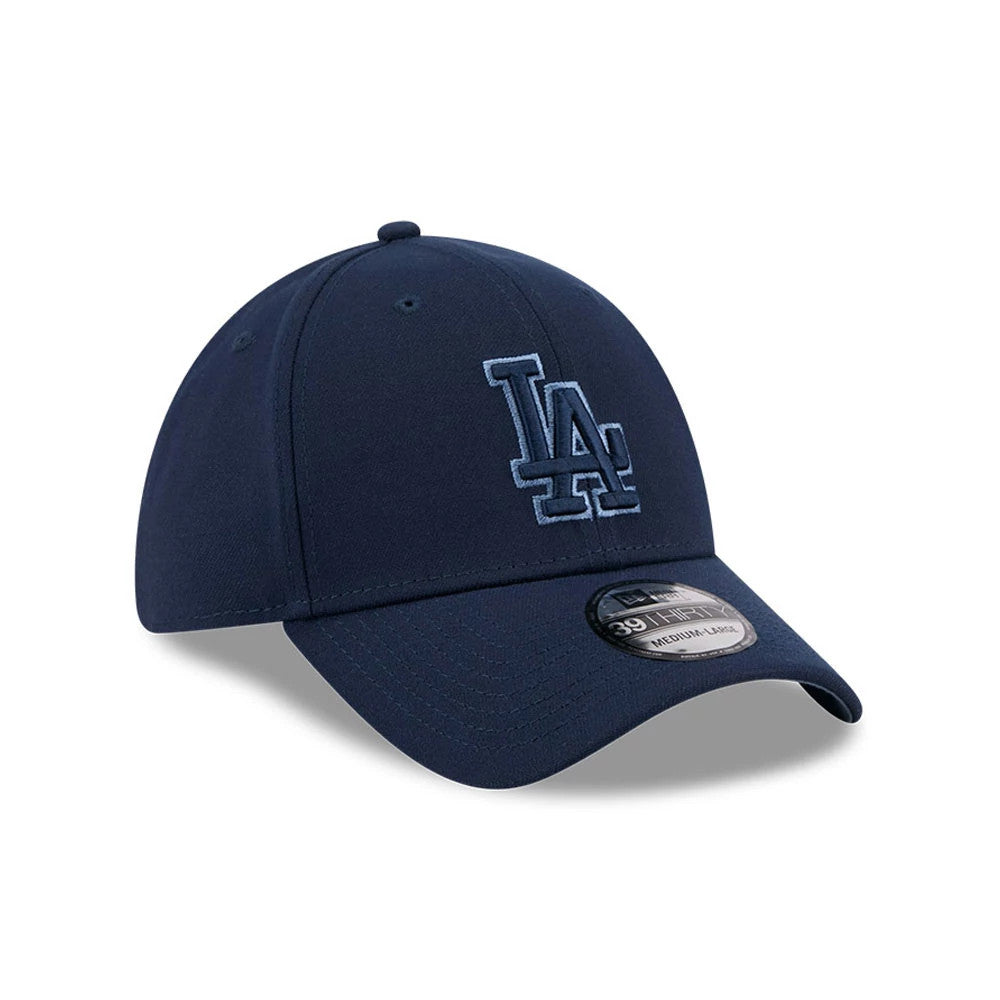 Pictured is this MLB Faded Oceanside LA Dodgers 39THIRTY Stretch Fit cap in dark blue. 4