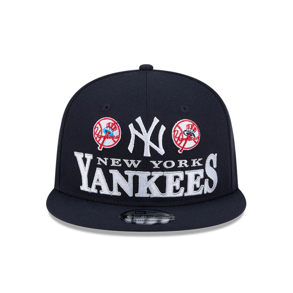 Pictured is this MLB Cooperstown Throwback New York Yankees 9FIFTY Snapback cap in navy. 3