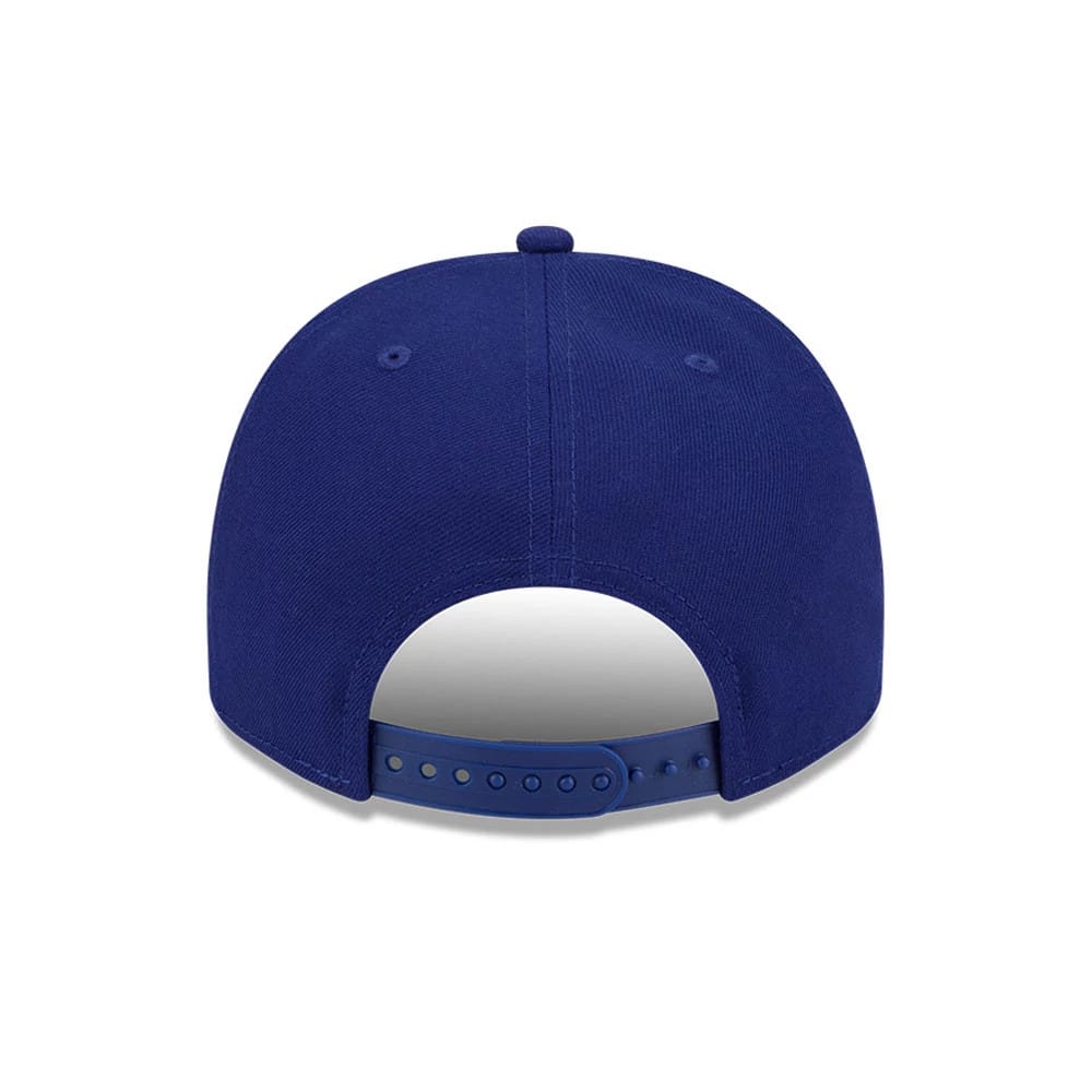 Pictured is this MLB Cooperstown Pennant Script LA Dodgers 9FIFTY A-Frame Snapback cap in dark blue. 7