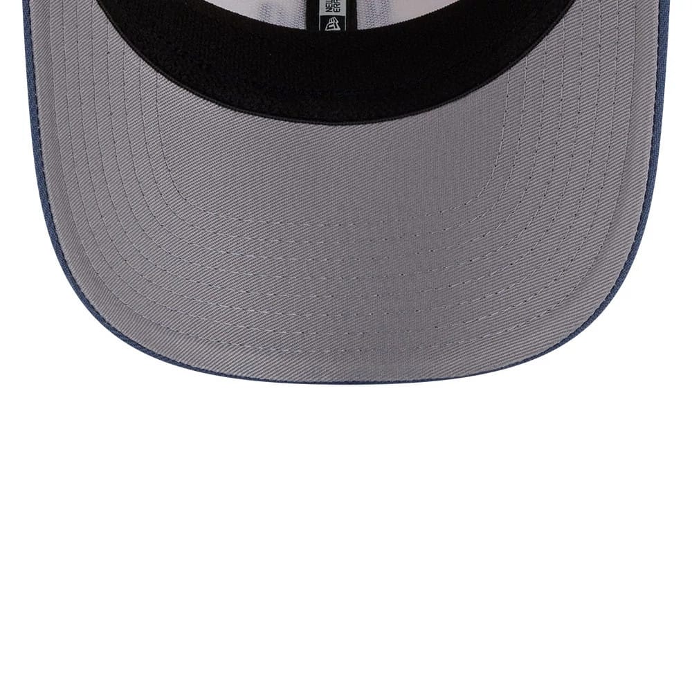 Pictured is this MLB Slate Stone LA Dodgers 9SEVENTY Stretch Snap cap in cream & dark blue. 2