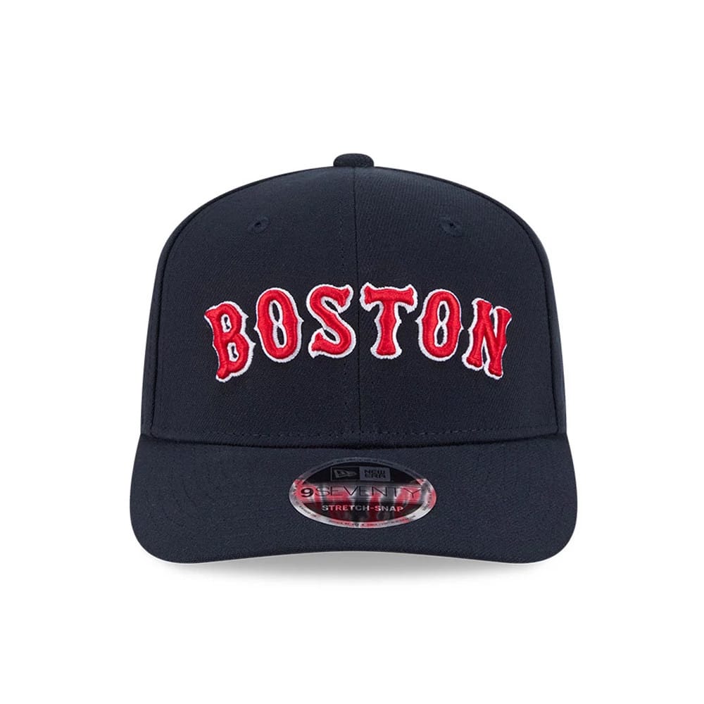 Pictured is this MLB Boston Red Sox 9SEVENTY Stretch Snap cap in navy. 2