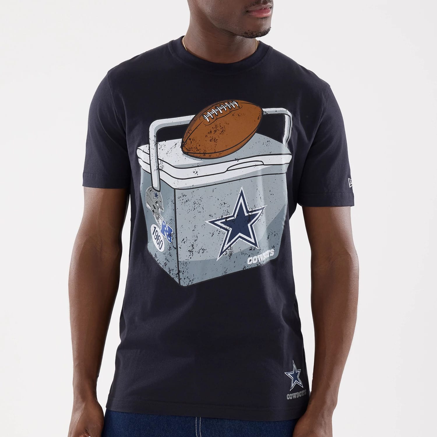 The model is wearing this NFL Training 2026 Dallas Cowboys T-Shirt in navy. 3