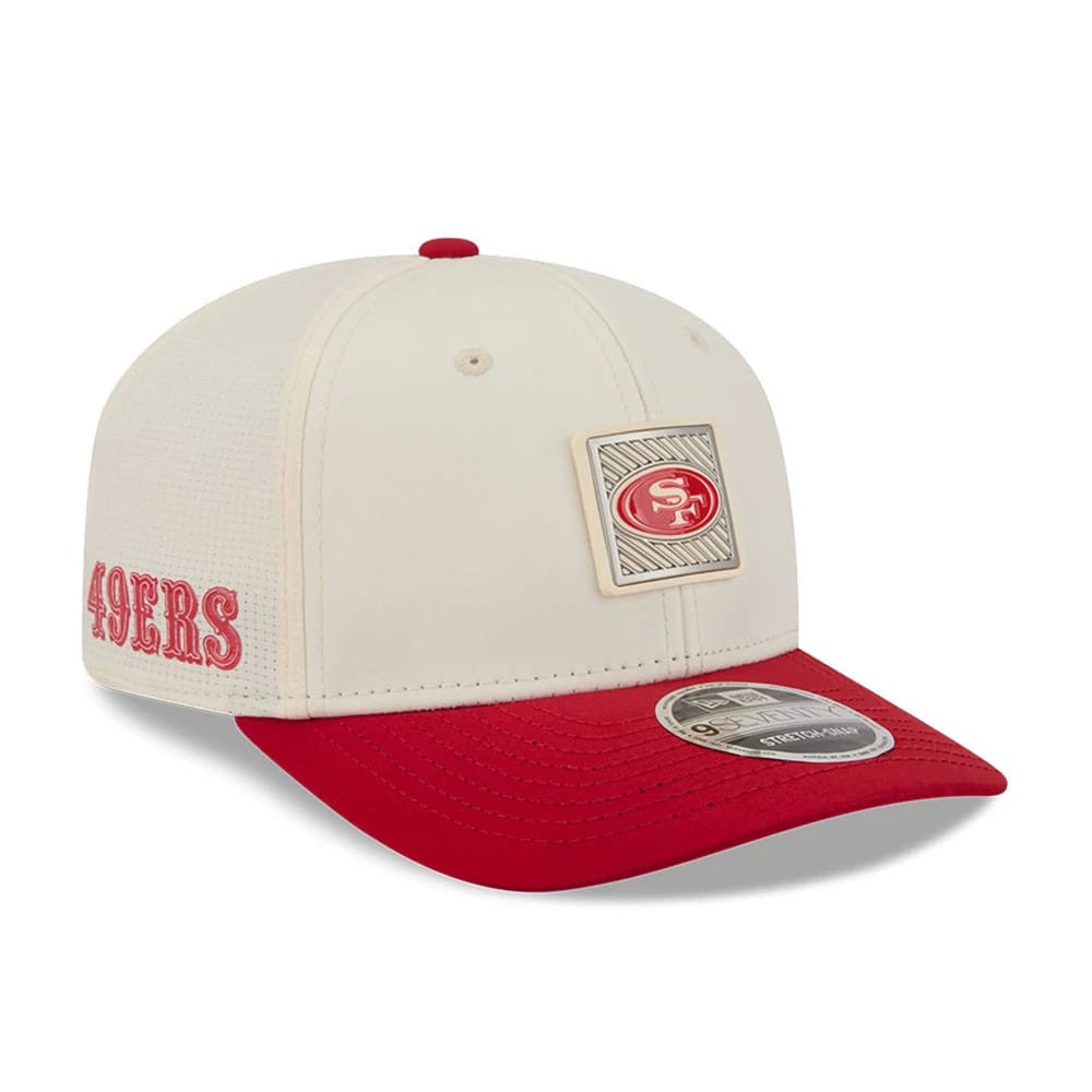Pictured is this NFL Training 2026 San Francisco 49ers 9SEVENTY Stretch Snap cap in white. 1