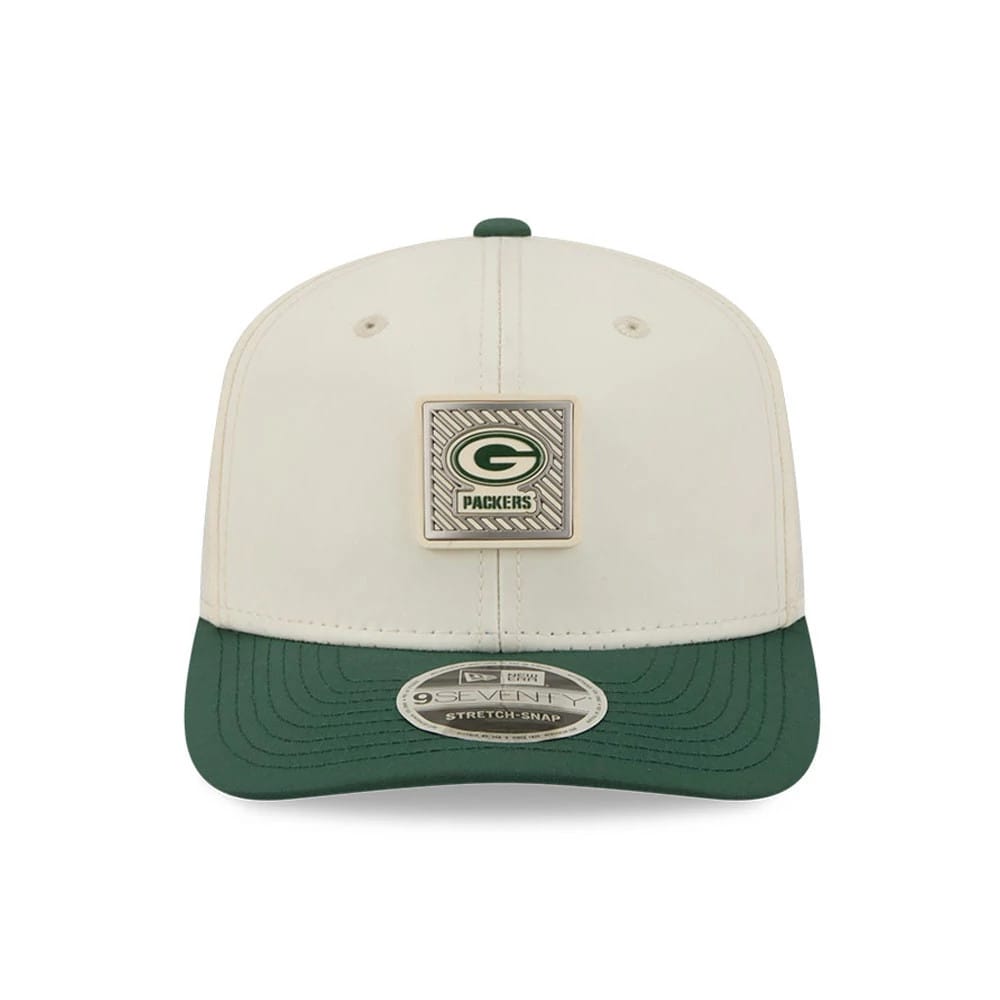 Pictured is this NFL Training 2026 Green Bay Packers 9SEVENTY Stretch Snap cap in white. 2