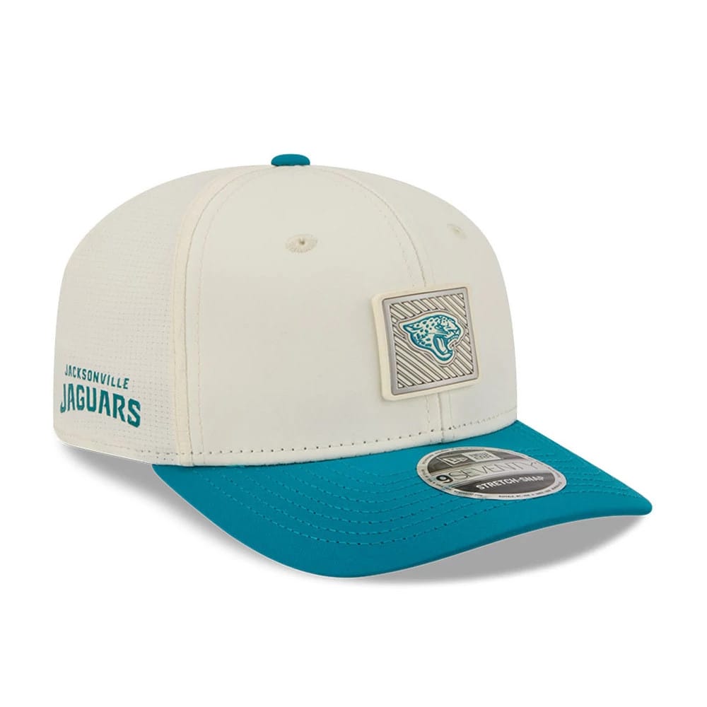 Pictured is this NFL Training 2026 Jacksonville Jaguars 9SEVENTY Stretch Snap cap in white. 1