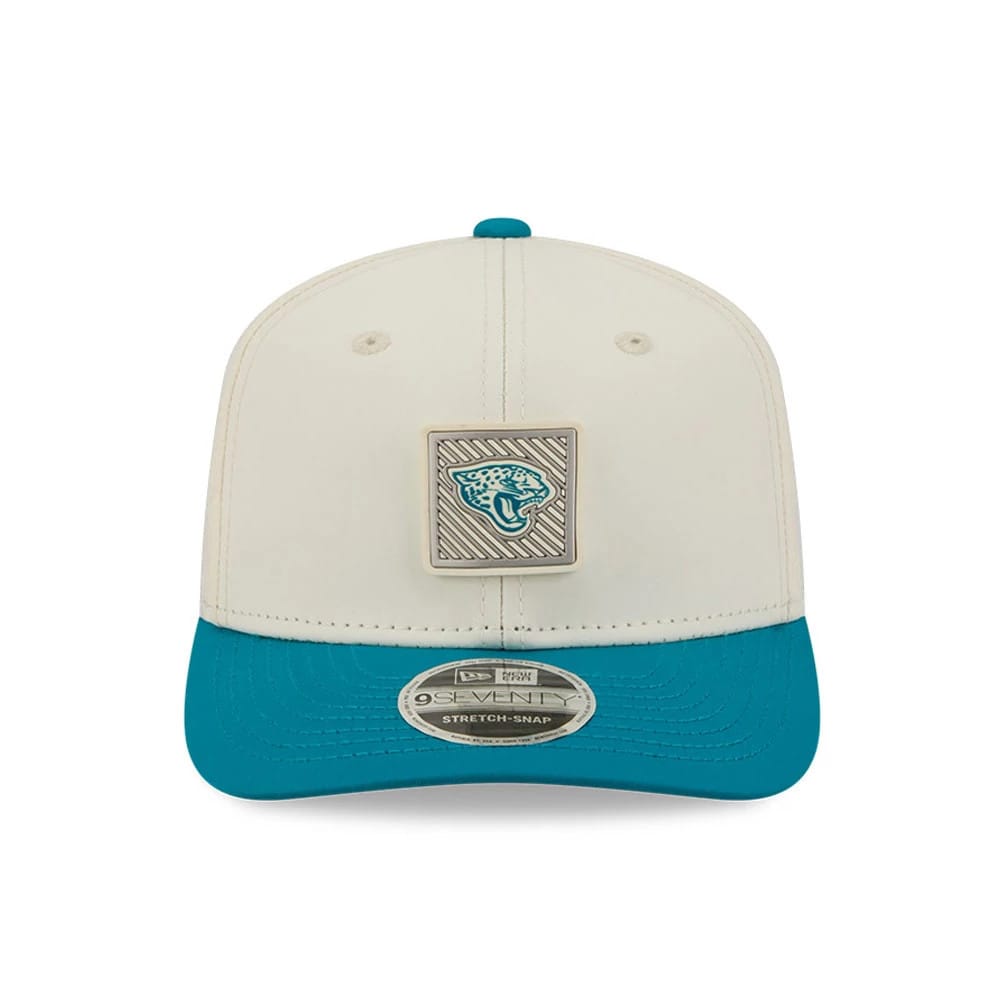 Pictured is this NFL Training 2026 Jacksonville Jaguars 9SEVENTY Stretch Snap cap in white. 2