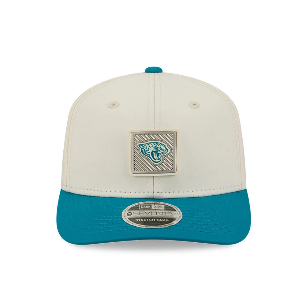 Pictured is this NFL Training 2026 Jacksonville Jaguars 9SEVENTY Stretch Snap cap in white. 2