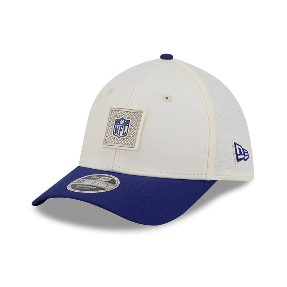 Pictured is this NFL Training 2026 NFL Official Logo 39THIRTY M-Crown Stretch Fit cap in white. 1