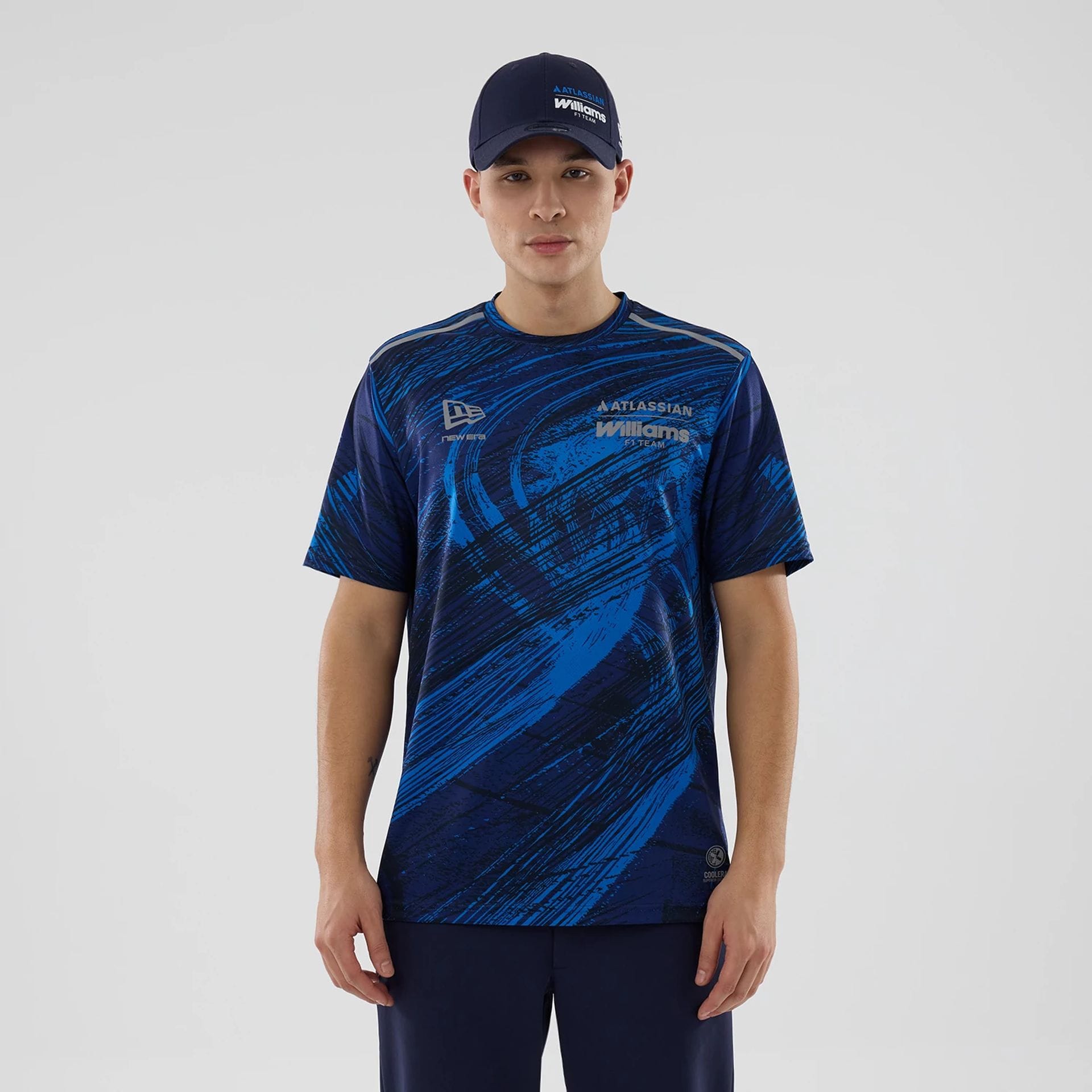 The model is wearing this Atlassian Williams F1 Team Active T-Shirt in navy. 1