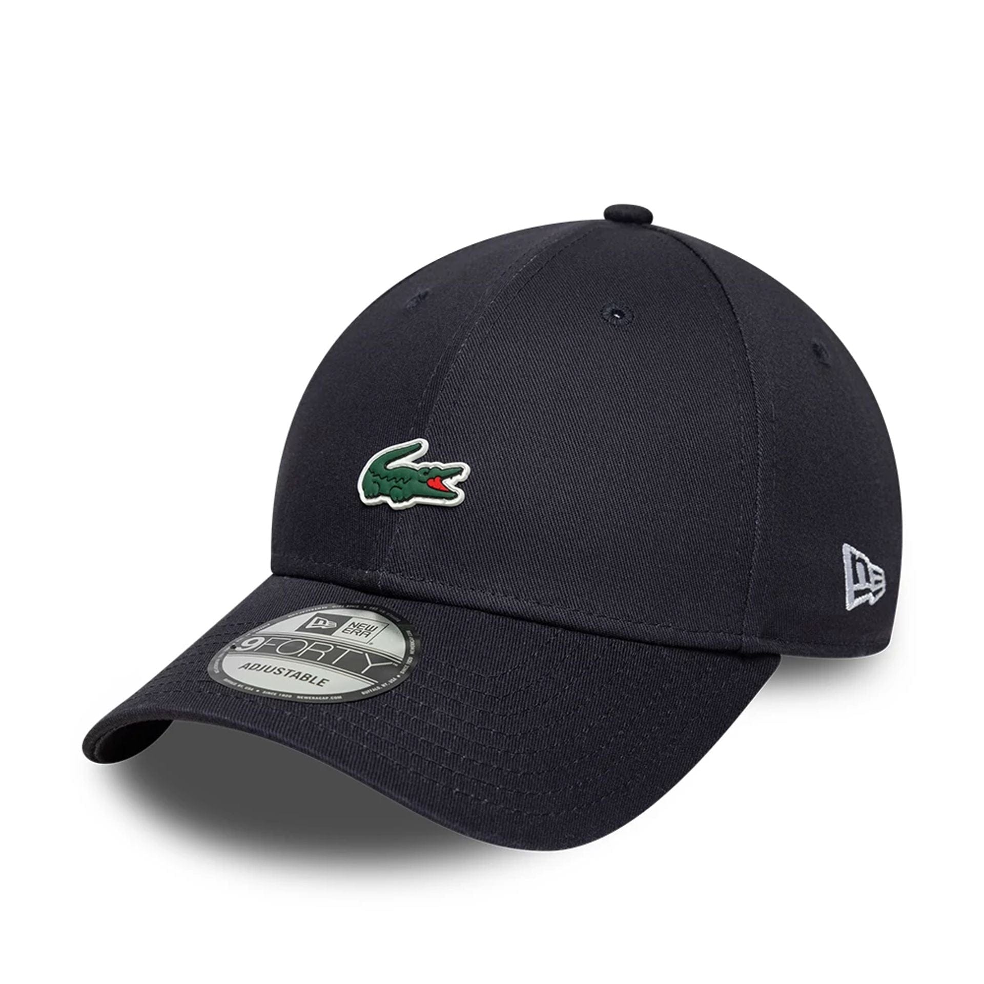 Pictured is this Lacoste X New Era 9FORTY cap in navy. 1
