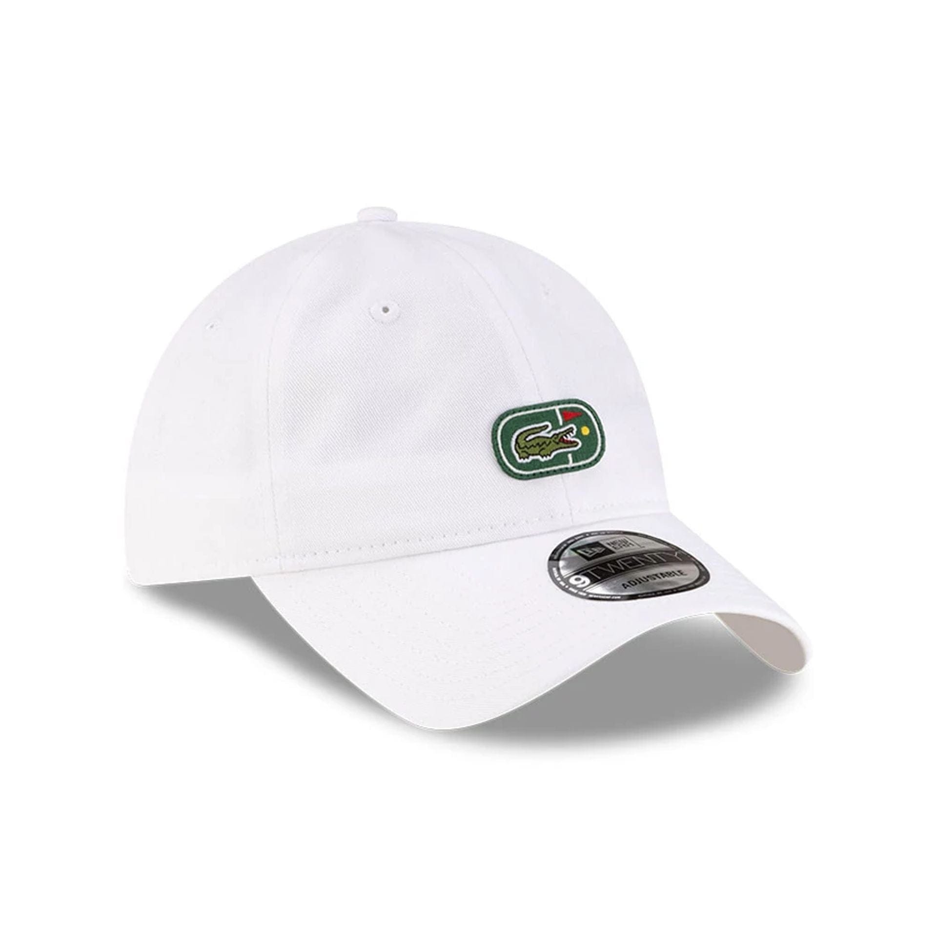 Pictured is this Lacoste X New Era Golf 9TWENTY cap in white. 1