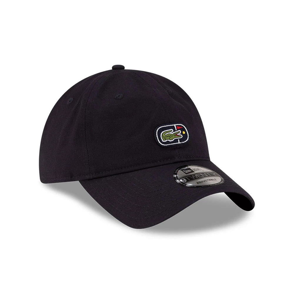 Pictured is this Lacoste X New Era Golf 9TWENTY cap in navy. 3