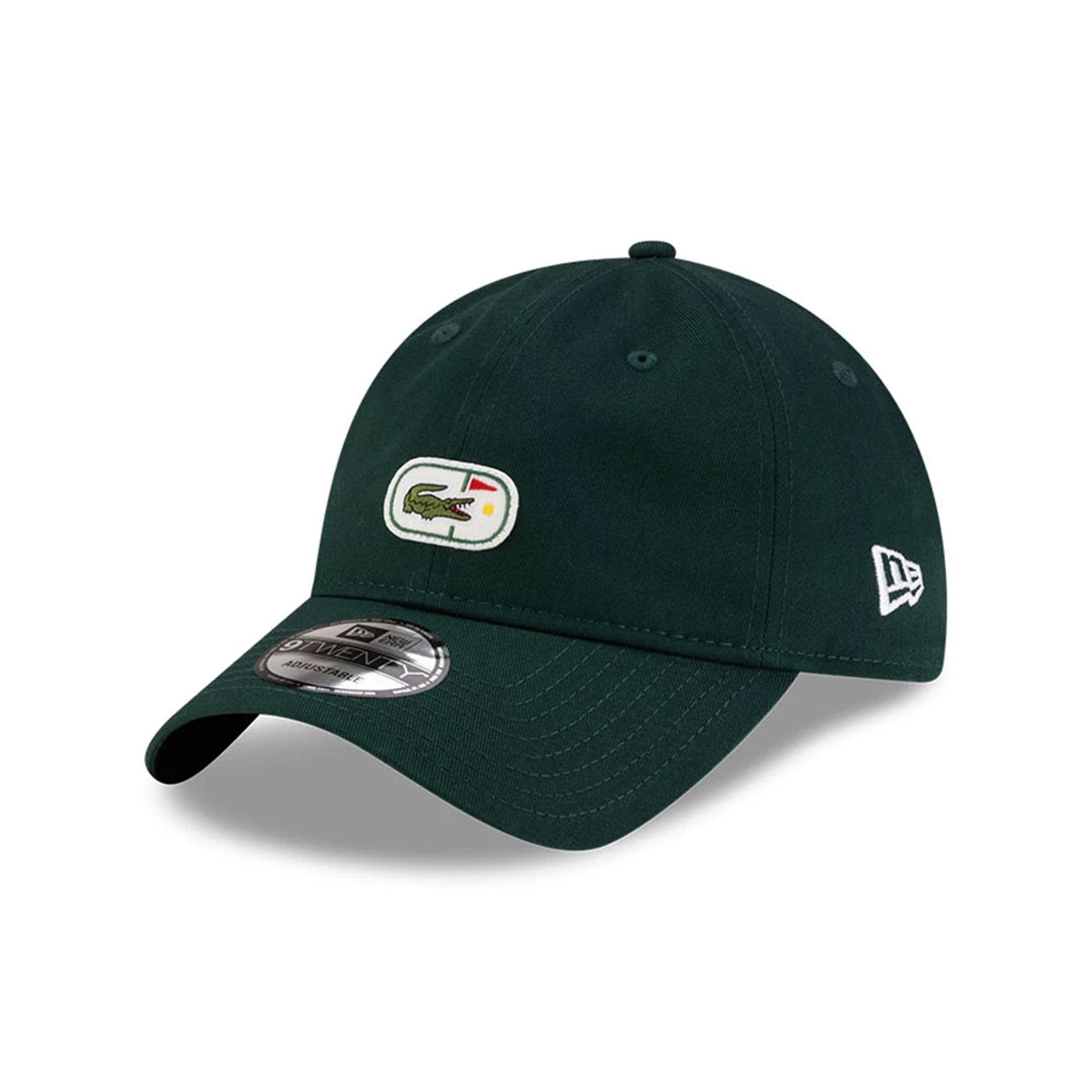 Pictured is this Lacoste X New Era Golf 9TWENTY cap in dark green. 2