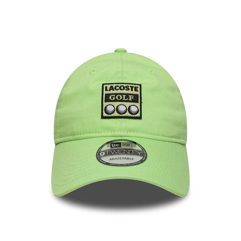 Pictured is this Lacoste X New Era Golf 9TWENTY cap in pastel green. 2