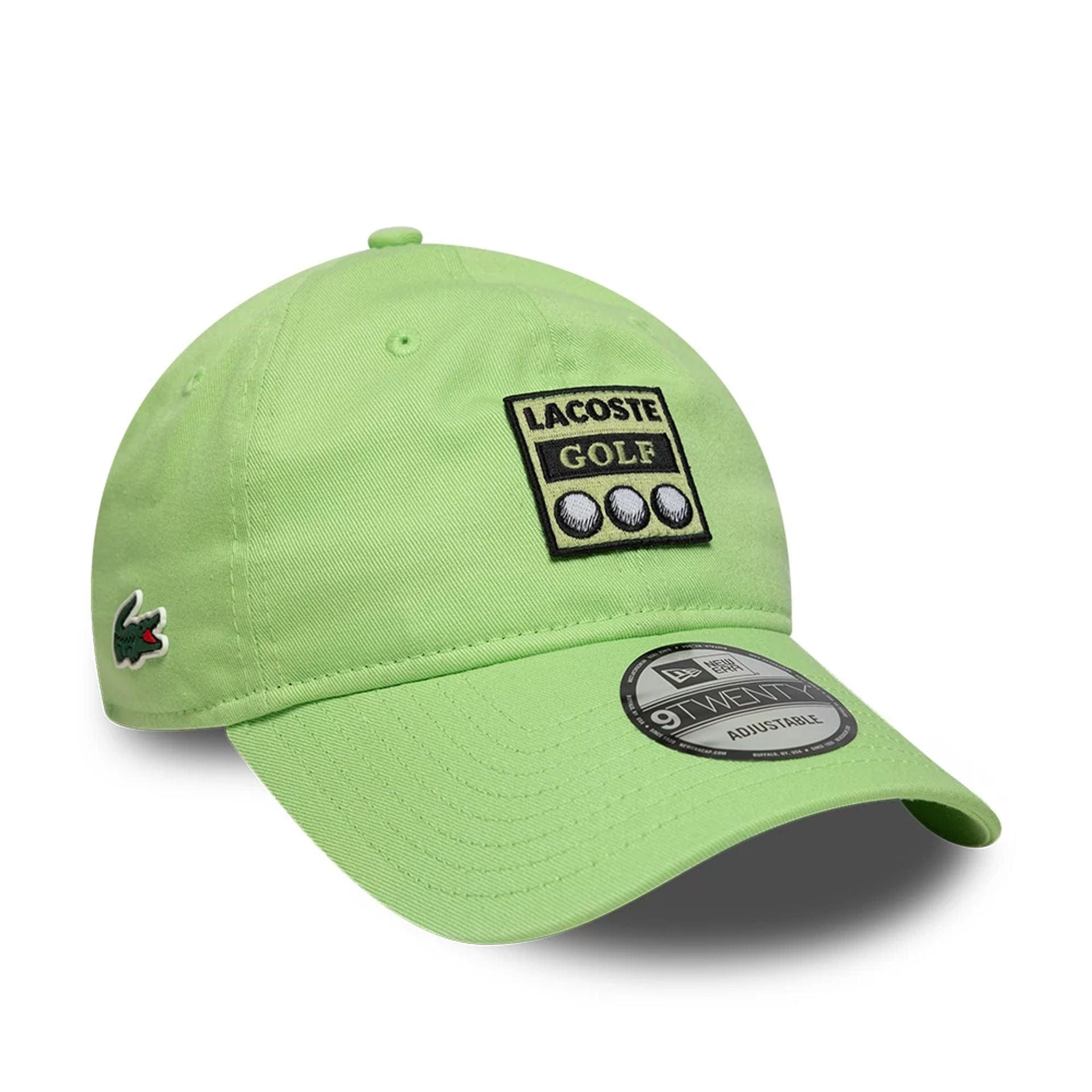 Pictured is this Lacoste X New Era Golf 9TWENTY cap in pastel green. 1