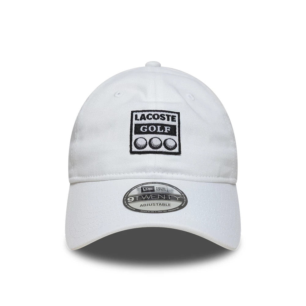 Pictured is this Lacoste X New Era Golf 9TWENTY cap in white. 2