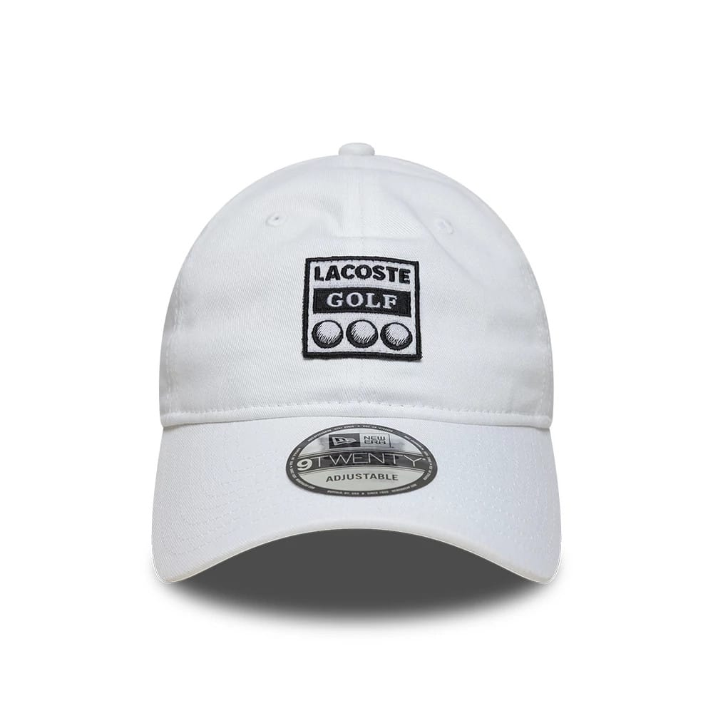 Pictured is this Lacoste X New Era Golf 9TWENTY cap in white. 2
