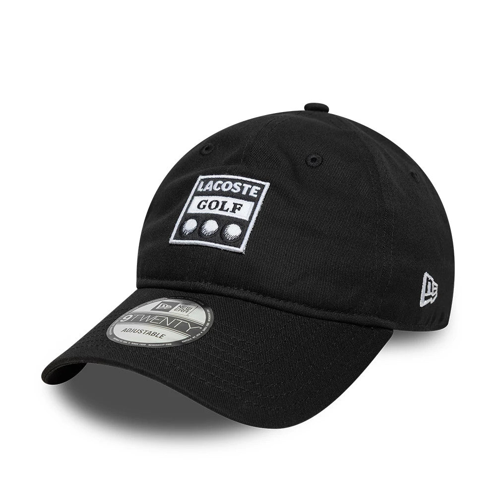 Pictured is this Lacoste Golf 9TWENTY adjustable cap in black. 3