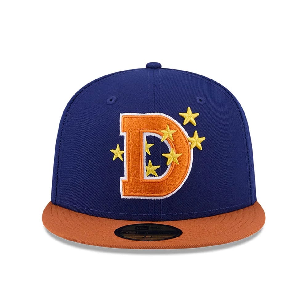 Pictured is this MiLB Theme Night Durham Bulls 59FIFTY Fitted cap in navy. 3