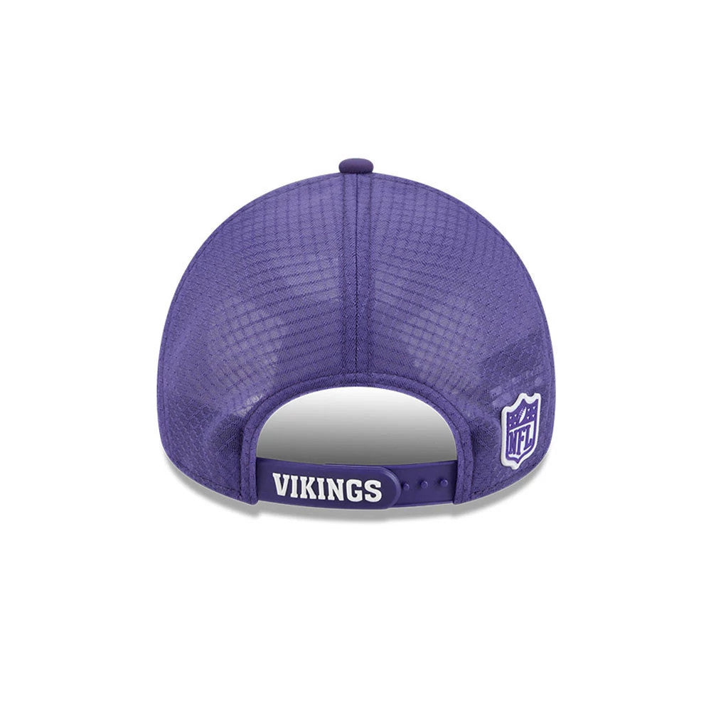 Pictured is this NFL Sideline 2026 Minnesota Vikings 9FORTY Apex cap in purple. 4