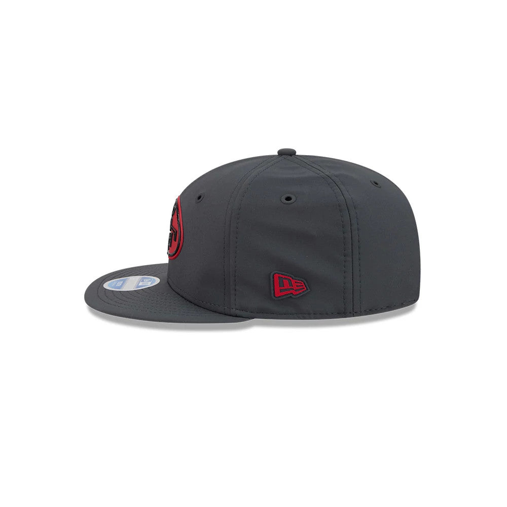 Pictured is this Youth NFL Sideline 2026 San Francisco 49ers 9FIFTY Snapback cap in charcoal. 7