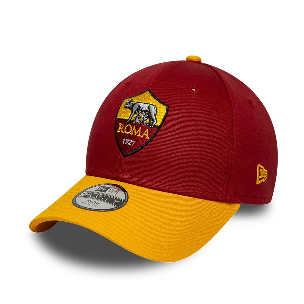 Pictured is this Youth AS Roma Team 9FORTY cap in dark red. 1