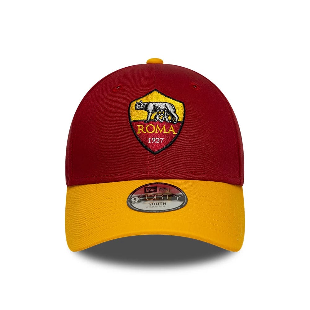Pictured is this Youth AS Roma Team 9FORTY cap in dark red. 2