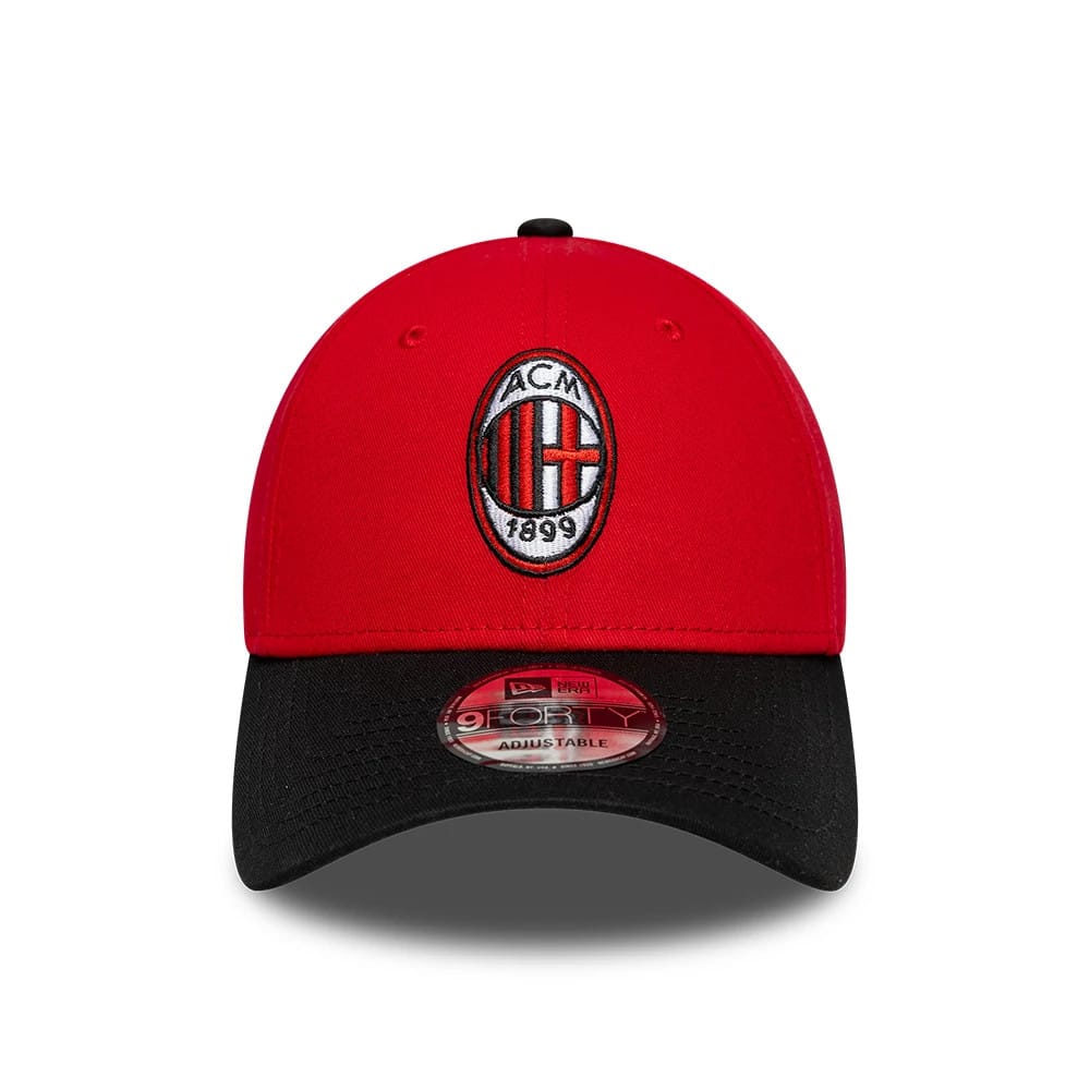 Pictured is this AC Milan Contrast 9FORTY cap in red & black. 2