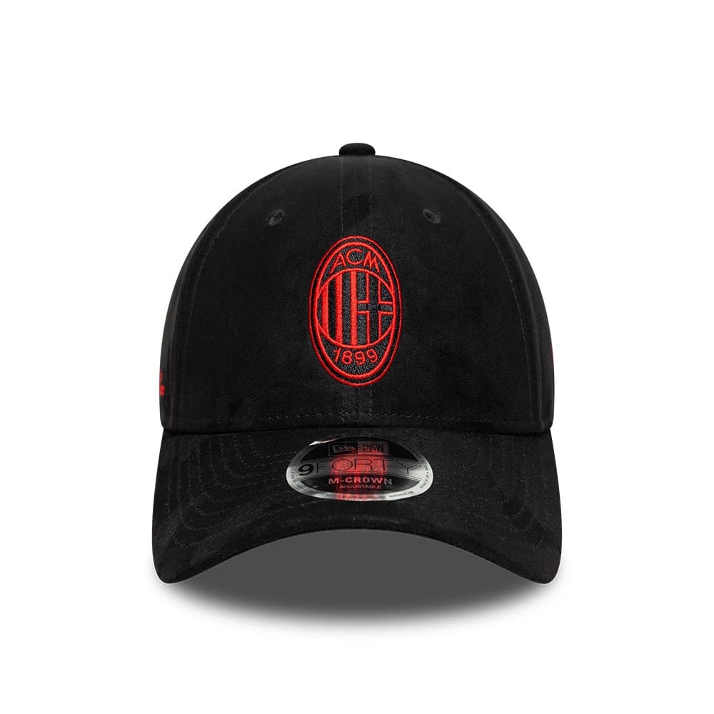 Pictured is this AC Milan Faux Suede 9FORTY M-Crown cap in black. 2