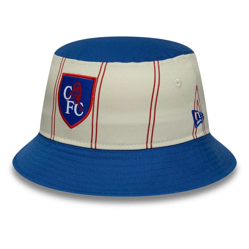 Pictured is this Chelsea FC 92 Bucket hat in cream & blue. 1
