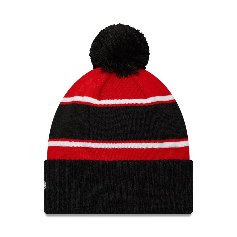 Pictured is this Stade Toulousain Sport Stade Toulousain Cuff Knit Beanie hat in red. 2
