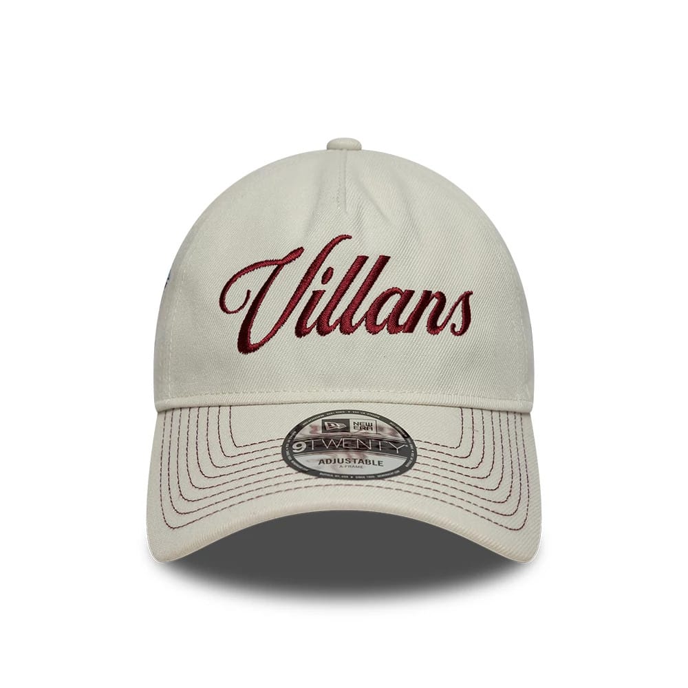 Pictured is this Aston Villa FC Villans 9TWENTY A-Frame cap in white. 2