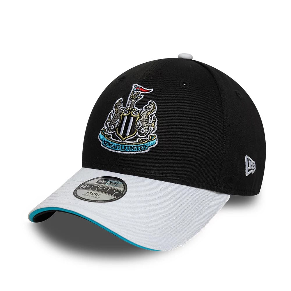 Pictured is this Youth Newcastle United FC Team 9FORTY cap in black & white. 1