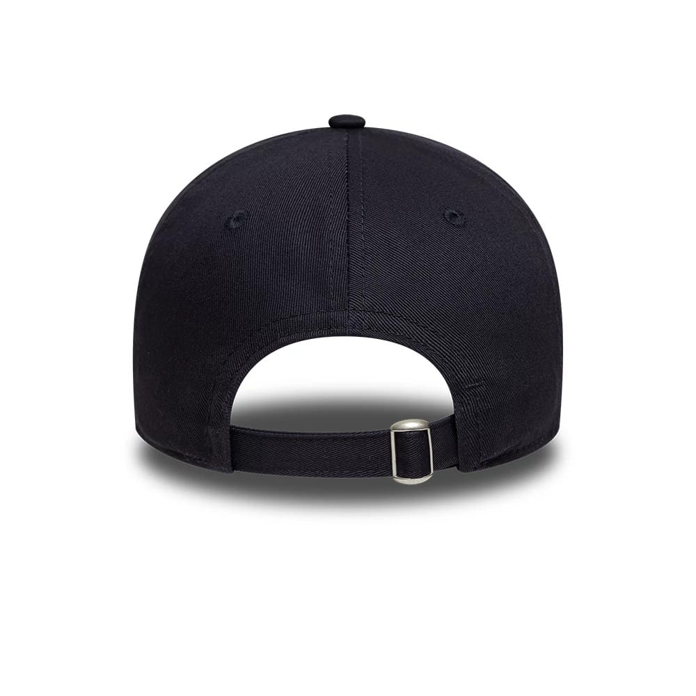 Tottenham Hotspur FC 96 Kit Navy New Era 9TWENTY Adjustable Cap, rear view showing the adjustable strap with a buckle, two embroidered eyelets on either side of the structured navy crown, and the absence of any additional rear logo.