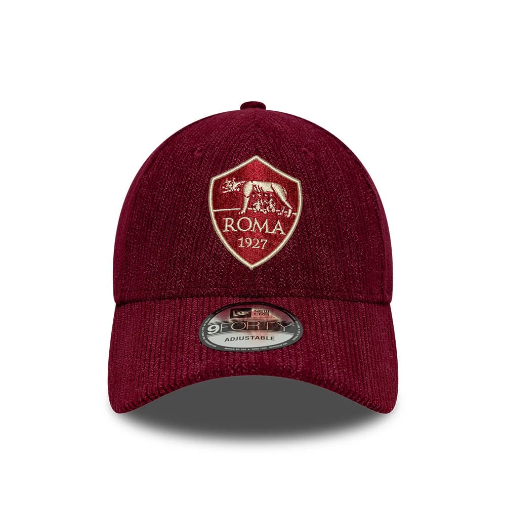 Pictured is this AS Roma Fleck Cord 9FORTY cap in dark red. 2