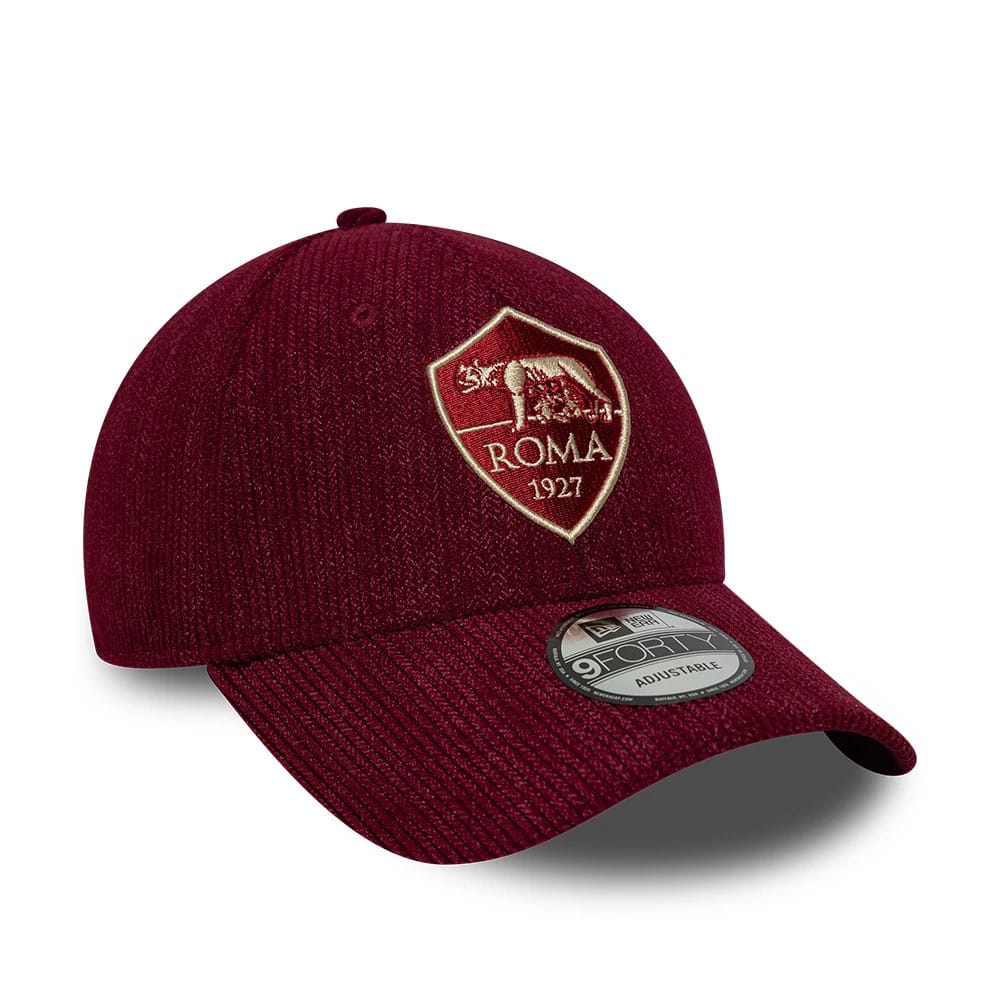 Pictured is this AS Roma Fleck Cord 9FORTY cap in dark red. 3