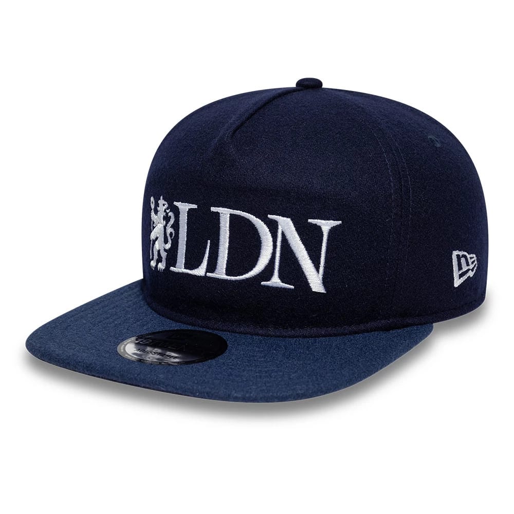 Pictured is this Chelsea FC London Wool 19TWENTY cap in navy. 1