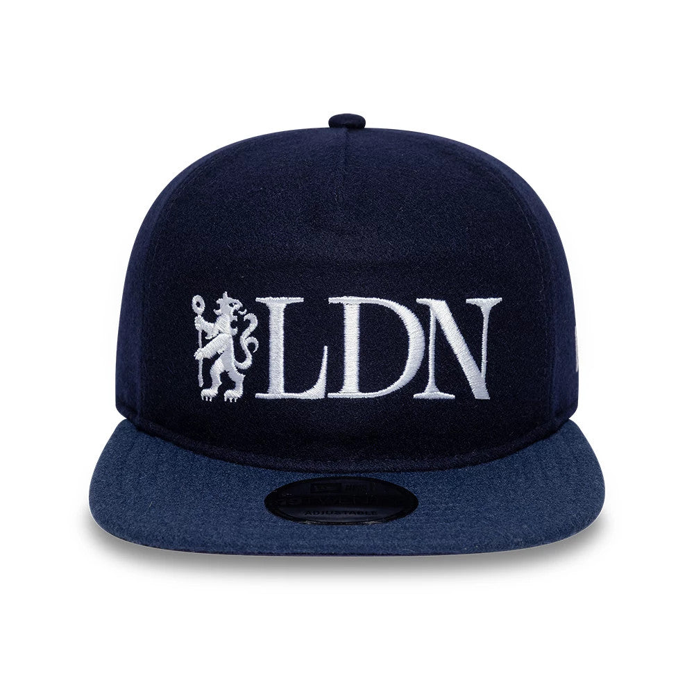Pictured is this Chelsea FC London Wool 19TWENTY cap in navy. 2
