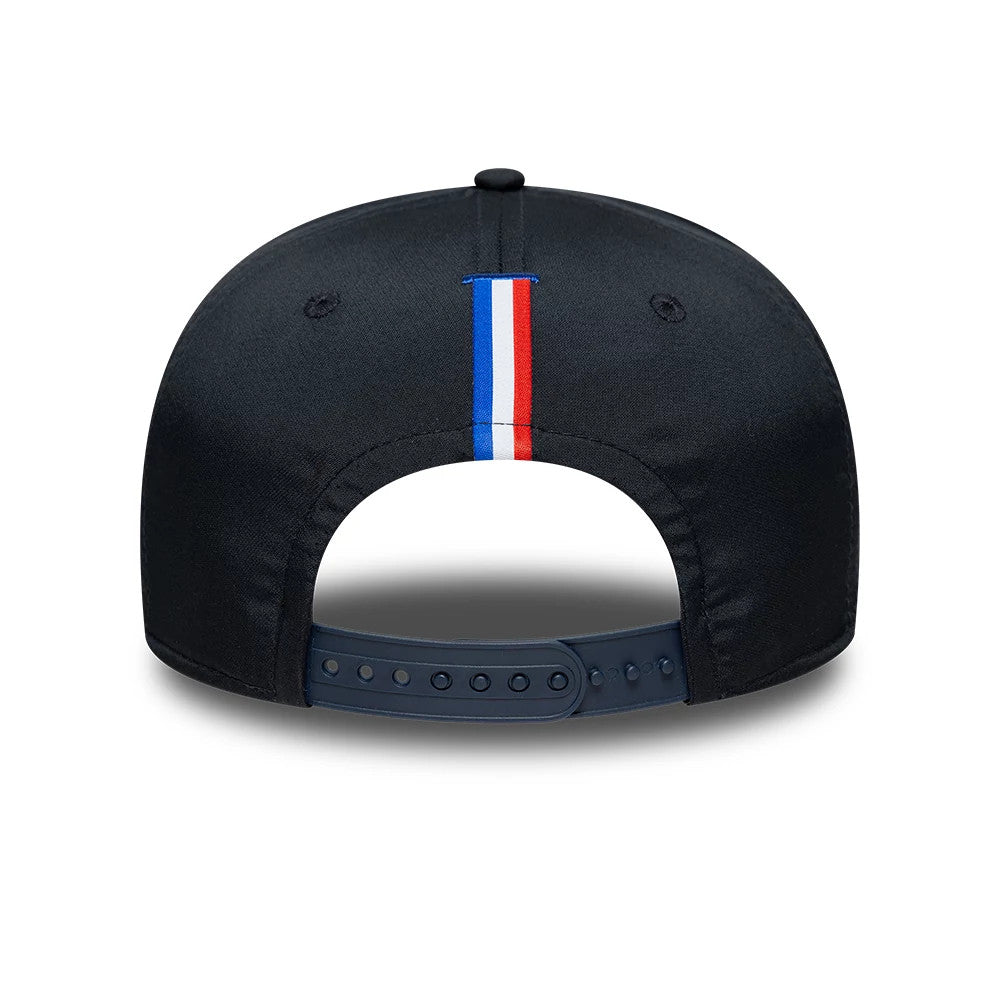 Pictured is this French Federation Of Rugby Kit 9SEVENTY Stretch Snap cap in navy. 4