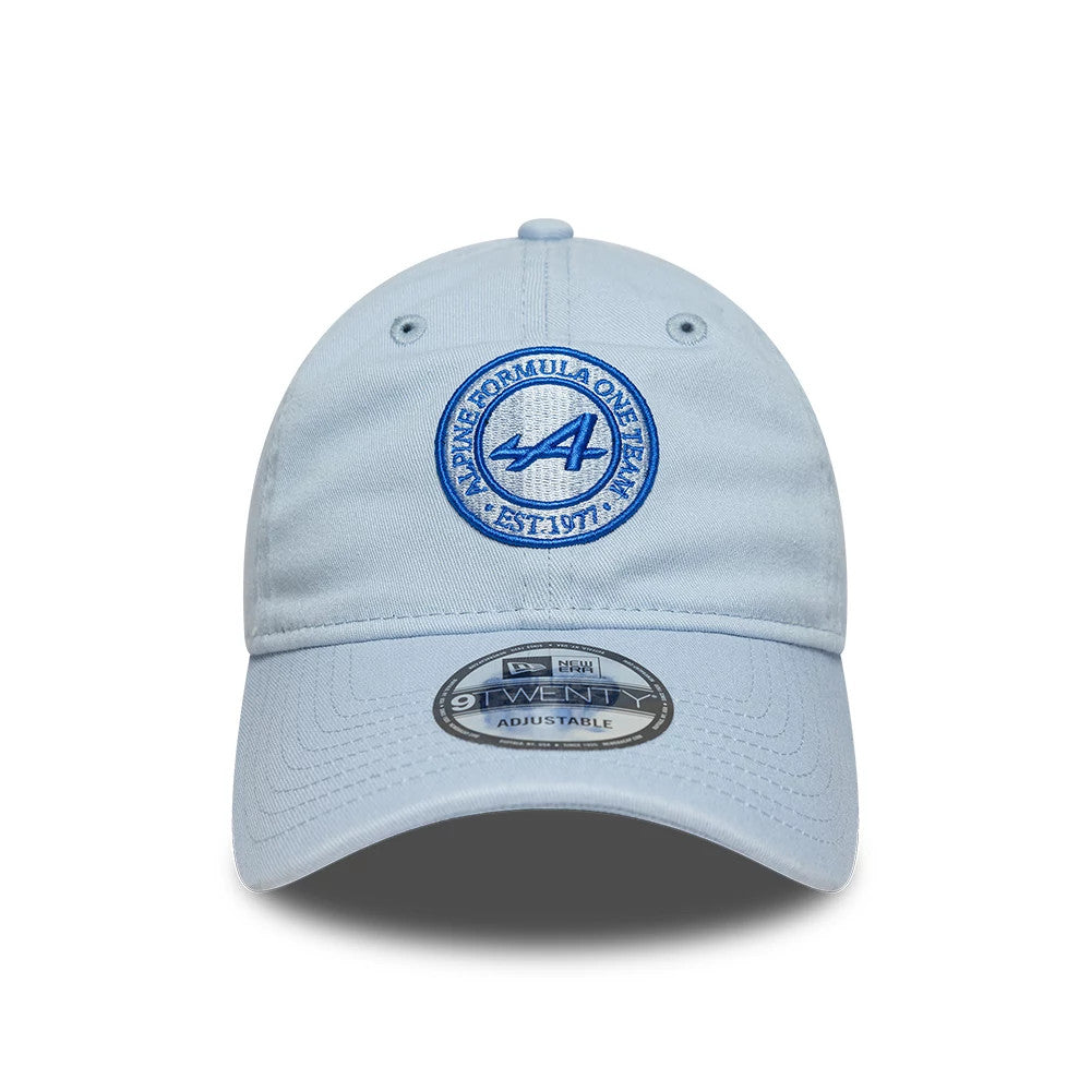 Pictured is this Alpine Racing Heritage Logo 9TWENTY cap in blue. 2